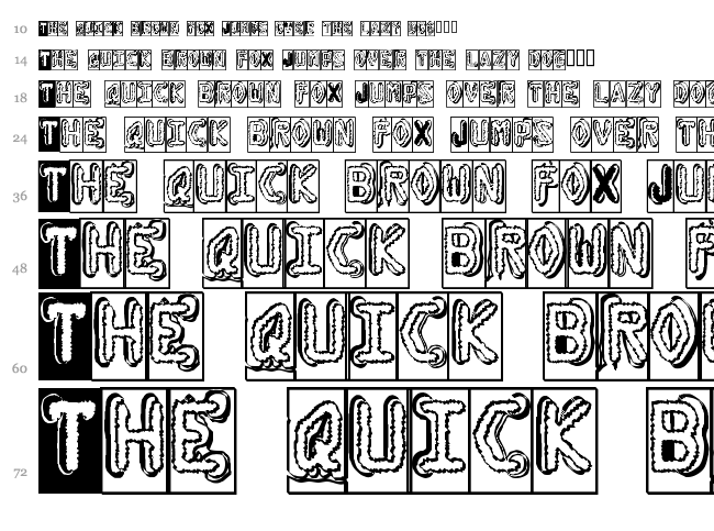 Dymo Grunge Bubble font waterfall
